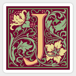 William Morris Vintage Letter J Magnet